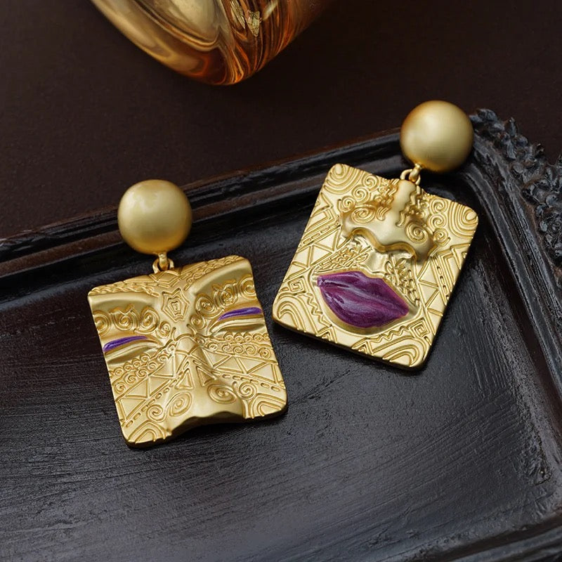 Vintage Face Earrings