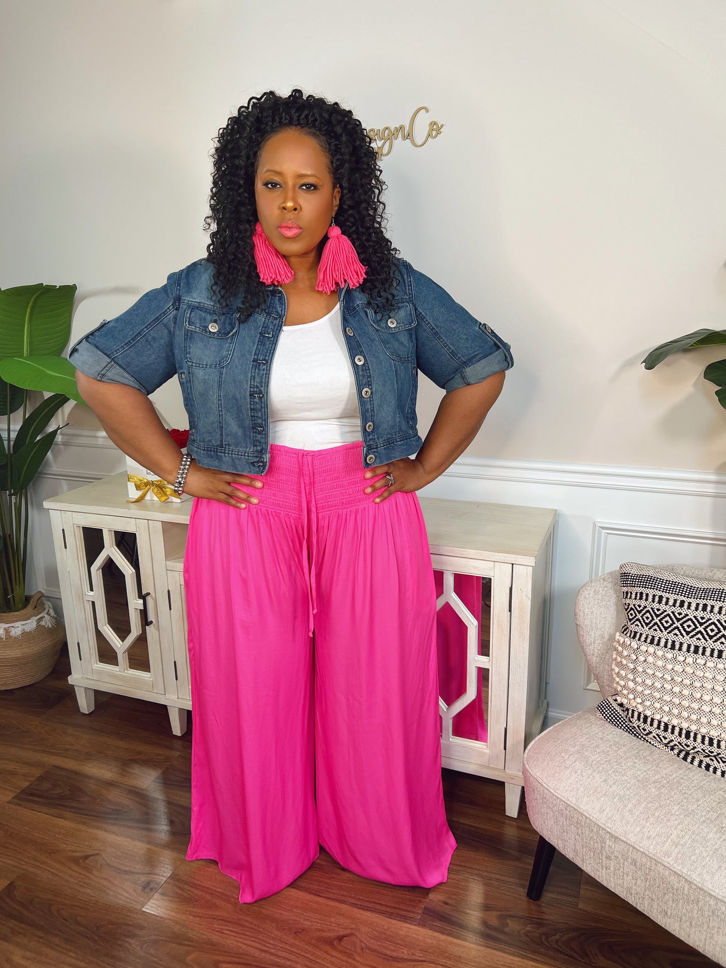 Very Light Wide Legs (Pink)