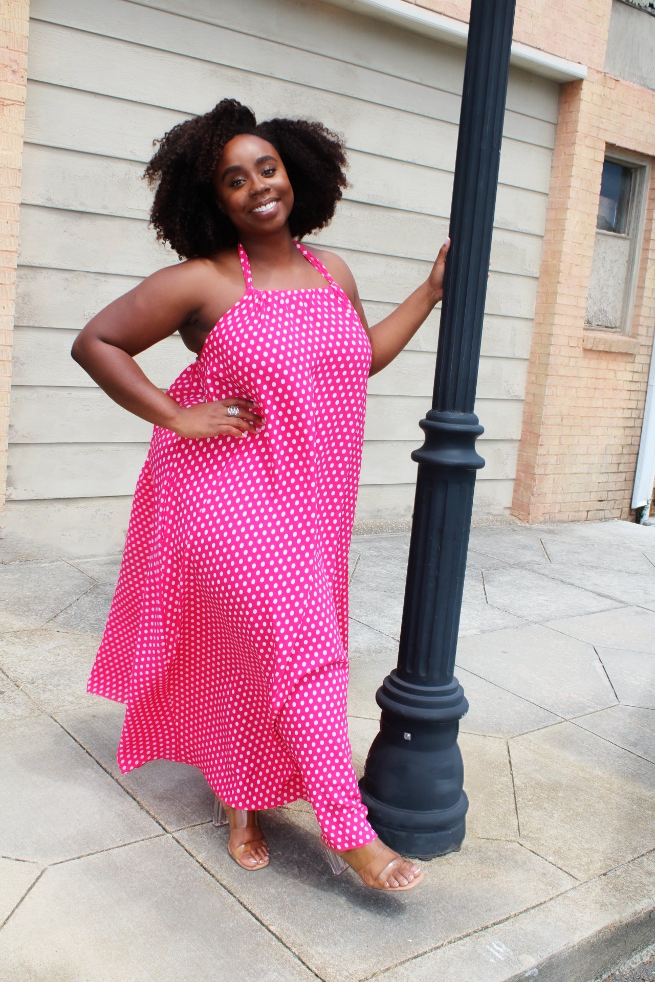 Beach Day (Fuschia/White Dots)