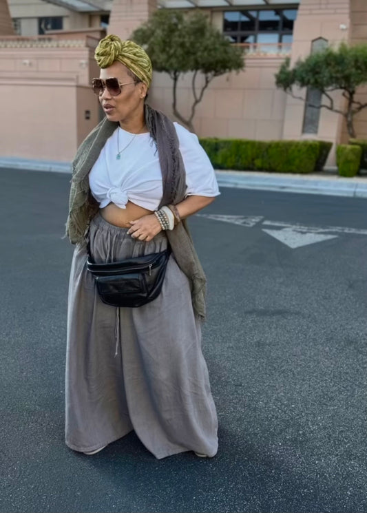 Very Wide Leg Pants (Gray)