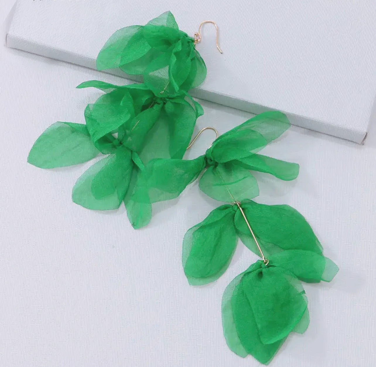 Flower Drop Earrings (Green)